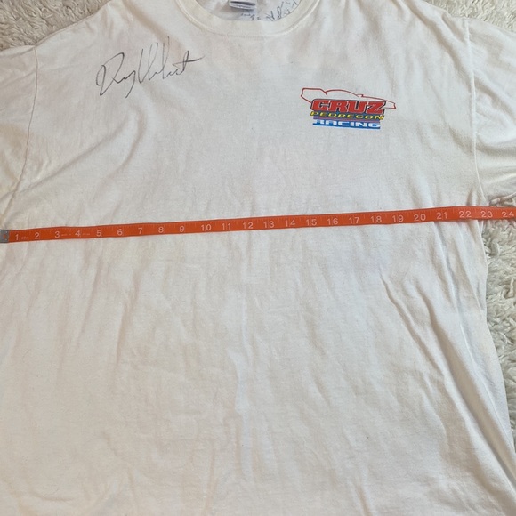 Vintage Cruz Pedregon McDonalds Racing White Tee, Signed, Men's Large - Picture 8 of 8
